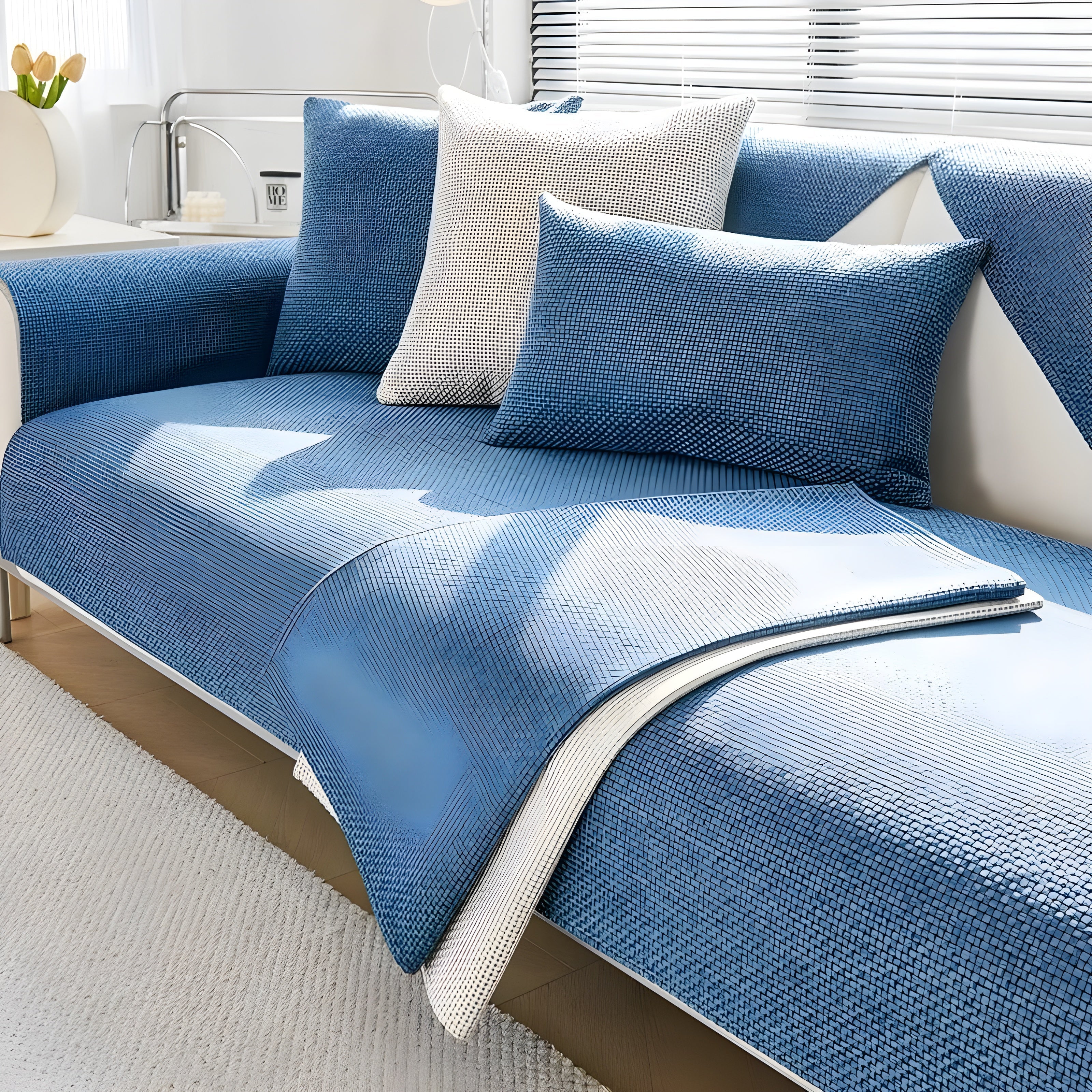 Housse de Canapé Antidérapante Lavable en Machine — Texture Scandinave Élégante pour Protection et Confort au Quotidien | Koossa
