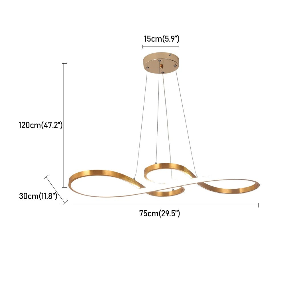 Suspension LED à Anneaux Réglable en Hauteur Trois Températures de Couleur Aluminium Acrylique Design Moderne | Koossa