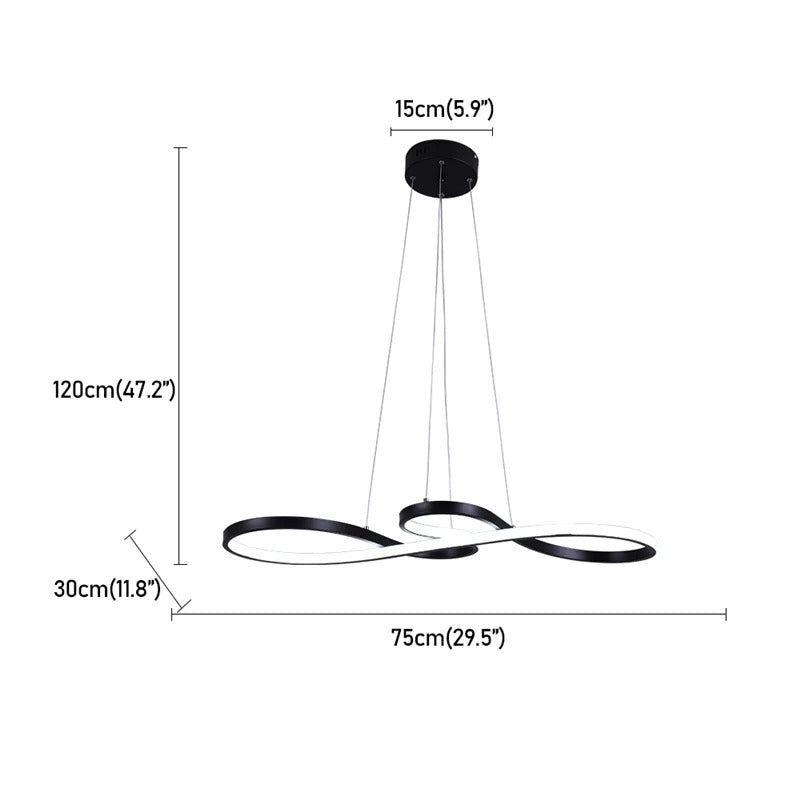 Suspension LED à Anneaux Réglable en Hauteur Trois Températures de Couleur Aluminium Acrylique Design Moderne | Koossa