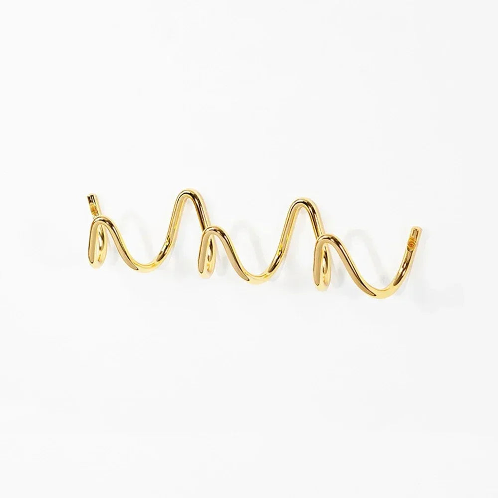 Wall-Mounted Coat Rack with Wave Design — Metal Hook Organizer for Entryway, Bedroom & Hallway | Lonoma