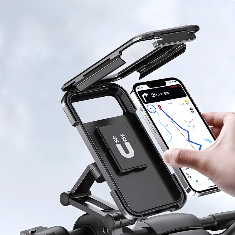 Support Téléphone Vélo Étanche Tactile Rotatif 360° Noir pour Navigation GPS sous la Pluie et par Tout Temps | Koossa