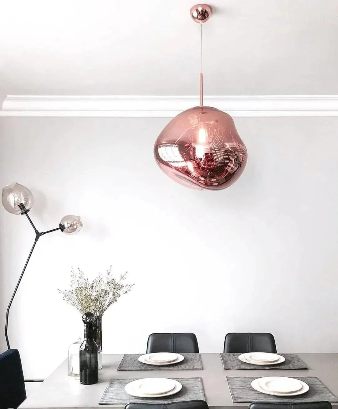 Reflective Globe Pendant Light with Adjustable Height | Mirrored Sphere Hanging Lamp in Multiple Finishes | Modern Statement Lighting for | Lonoma
