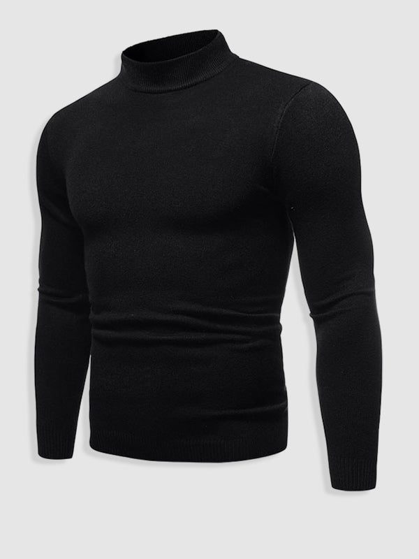 Men's Slim Fit Roll Neck Jumper in Cotton Knit for Smart Casual Spring and Summer Layering | Koossa