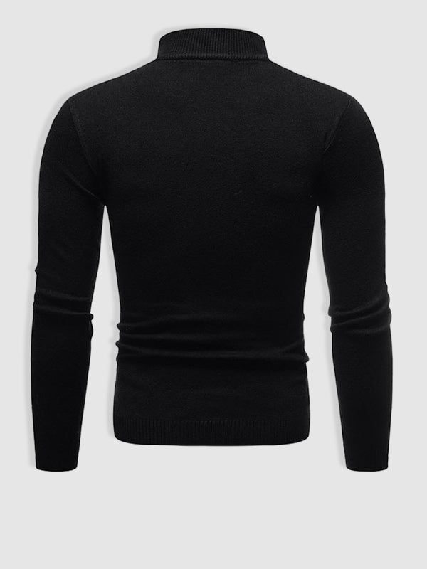 Men's Slim Fit Roll Neck Jumper in Cotton Knit for Smart Casual Spring and Summer Layering | Koossa