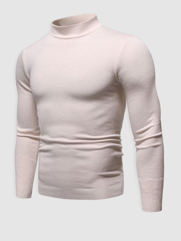 Men's Slim Fit Roll Neck Jumper in Cotton Knit for Smart Casual Spring and Summer Layering | Koossa
