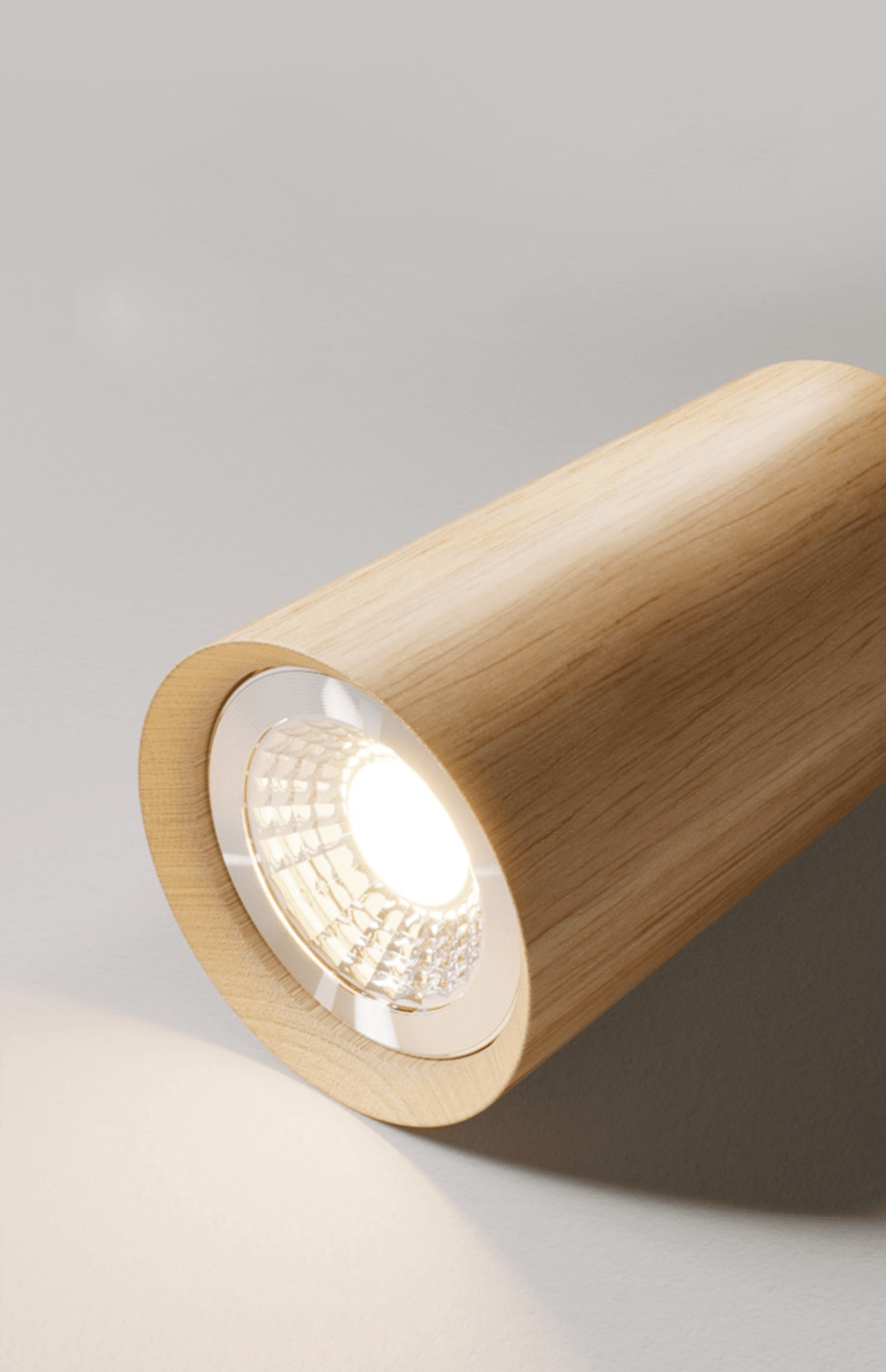 Adjustable Wood Ceiling Track Light Solid Oak Walnut 1-5 Spotlights for Kitchen Living Room Bedroom Dining | Lonoma