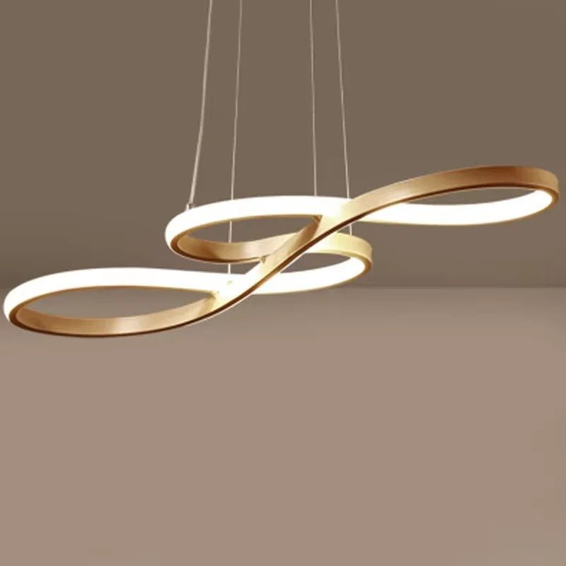 Suspension LED à Anneaux Réglable en Hauteur Trois Températures de Couleur Aluminium Acrylique Design Moderne | Koossa