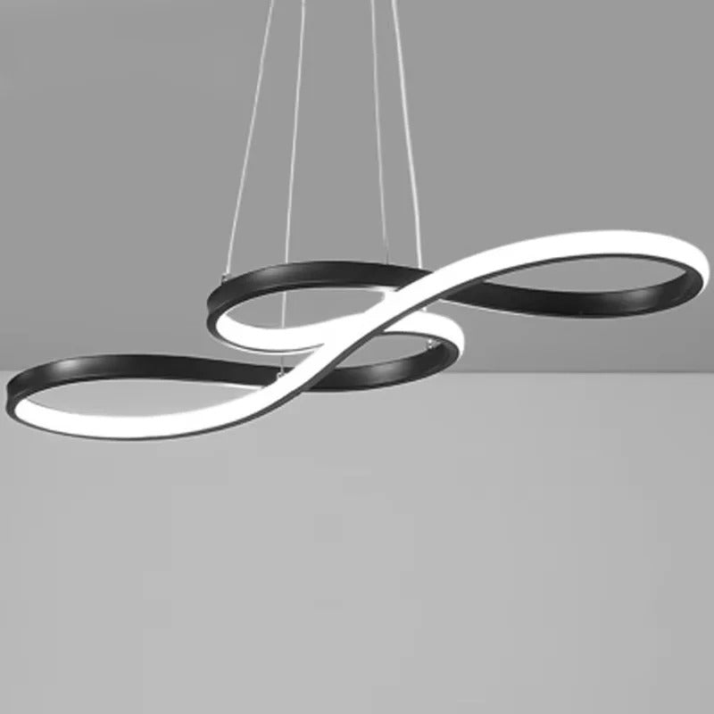Suspension LED à Anneaux Réglable en Hauteur Trois Températures de Couleur Aluminium Acrylique Design Moderne | Koossa