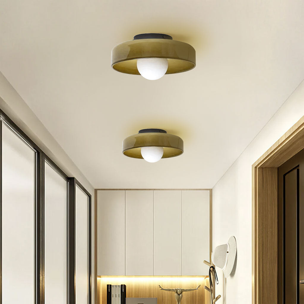 Lampe Disque Circulaire en Verre Mat Plafonnier Applique Moderne Éclairage Diffus Ambiance Salon Chambre Culot G9 | Koossa