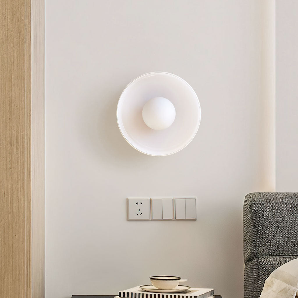 Lampe Disque Circulaire en Verre Mat Plafonnier Applique Moderne Éclairage Diffus Ambiance Salon Chambre Culot G9 | Koossa