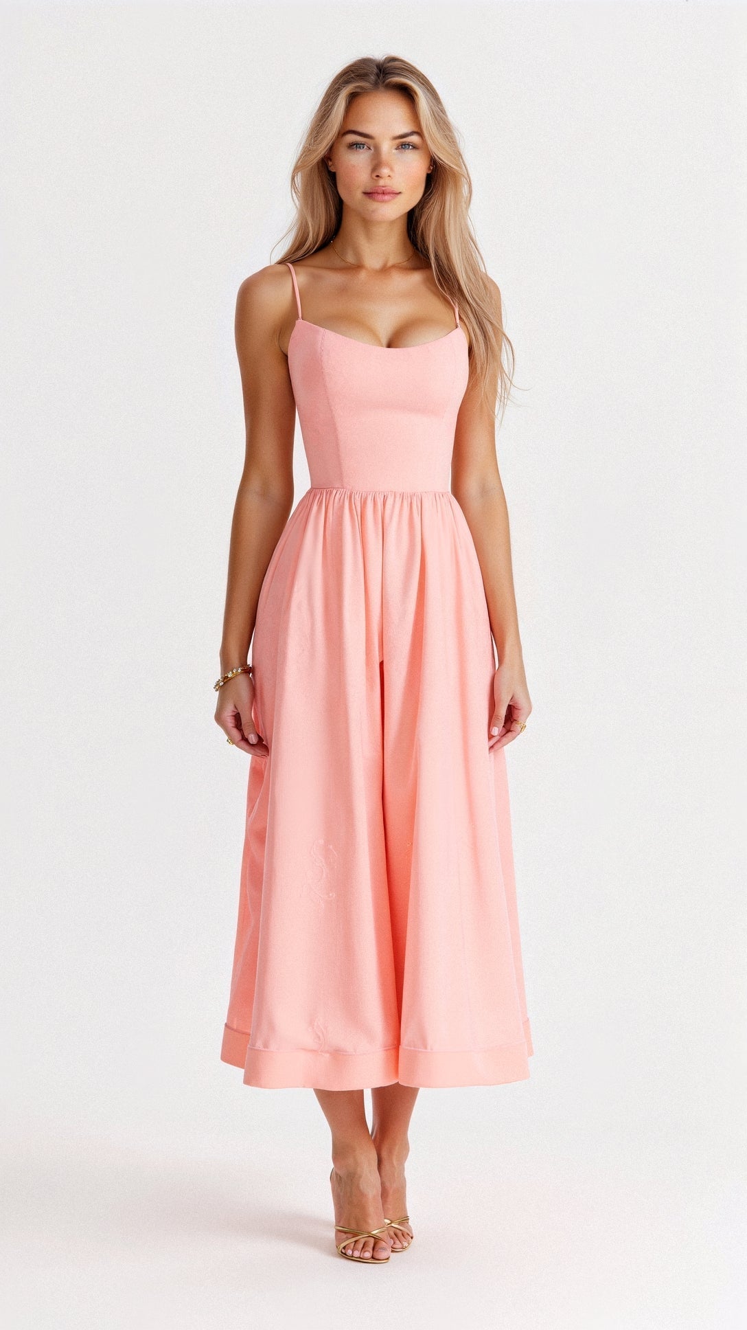 Women's Sleeveless Midi Dress — Elegant Day to Evening Dress for Summer Occasions & Garden Parties | Koossa