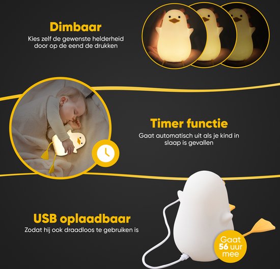 Veilleuse douce enfant en silicone avec minuteur 30 min lumière apaisante chambre nuit anti-peur portable | Koossa