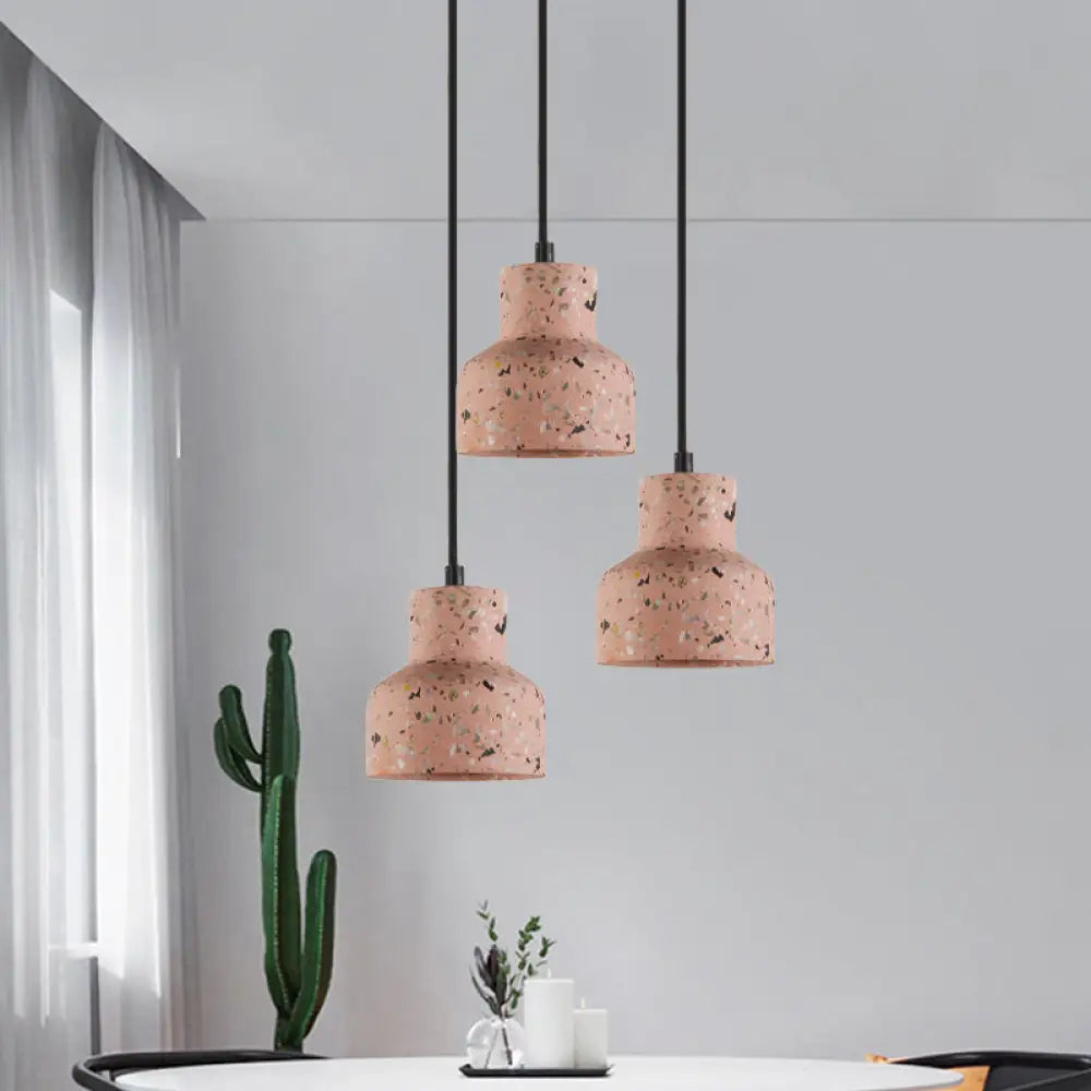 Terrazzo Cement Pendant Light, Single Bulb Downlight with Adjustable Cord for Kitchen Island, Entryway, Dining Room, Modern Industrial | Lonoma