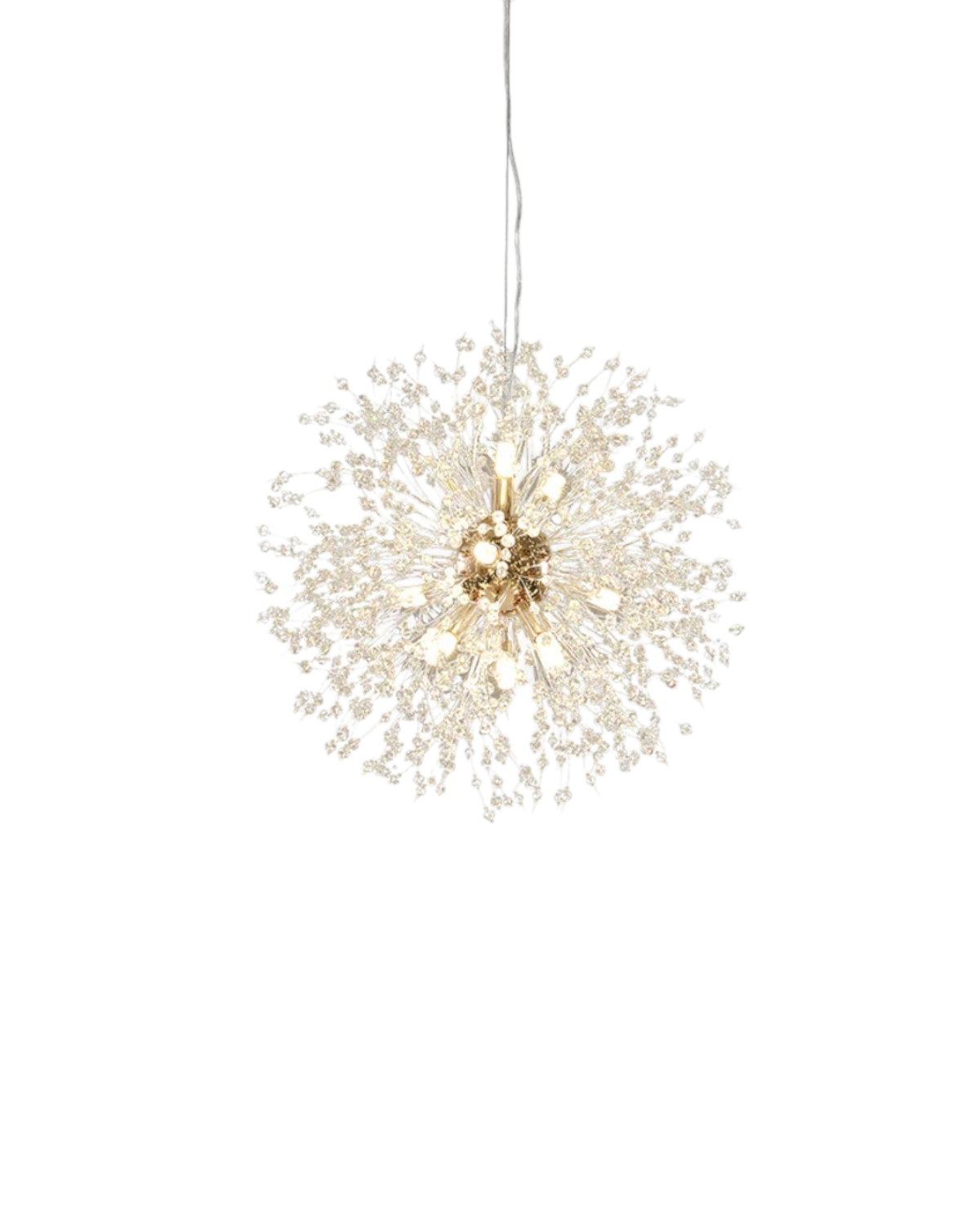 Lustre étoilé en métal doré ou argenté pour salon et salle à manger contemporains luminaire suspendu design | Koossa
