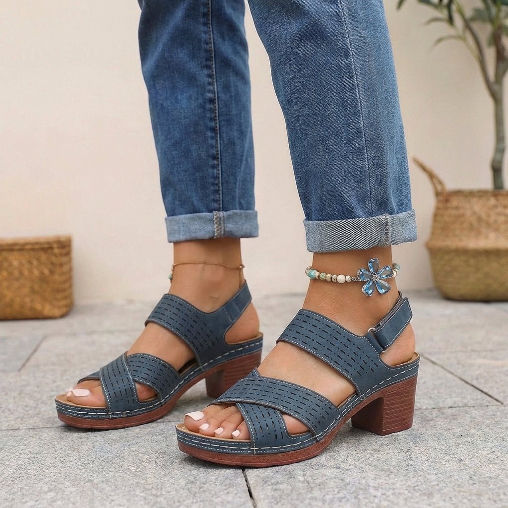 Platform Sandals with Contoured Footbed and Block Heel | Koossa
