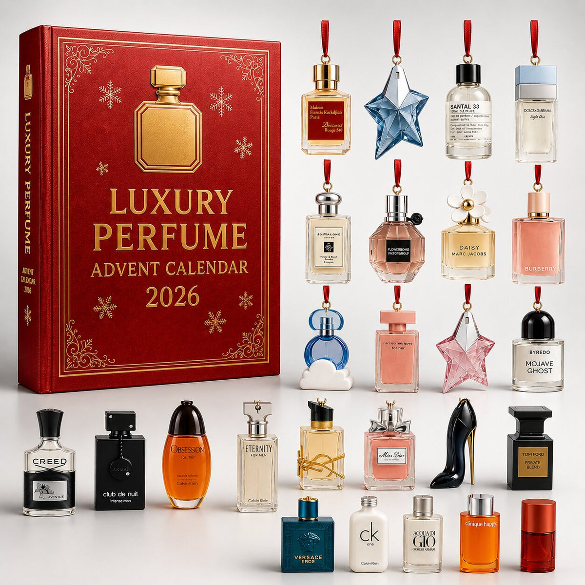 24-Day Holiday Countdown Calendar with Decorative Perfume Bottle Designs for Women | Festive Advent Gift Set with Daily Surprises | Lonoma