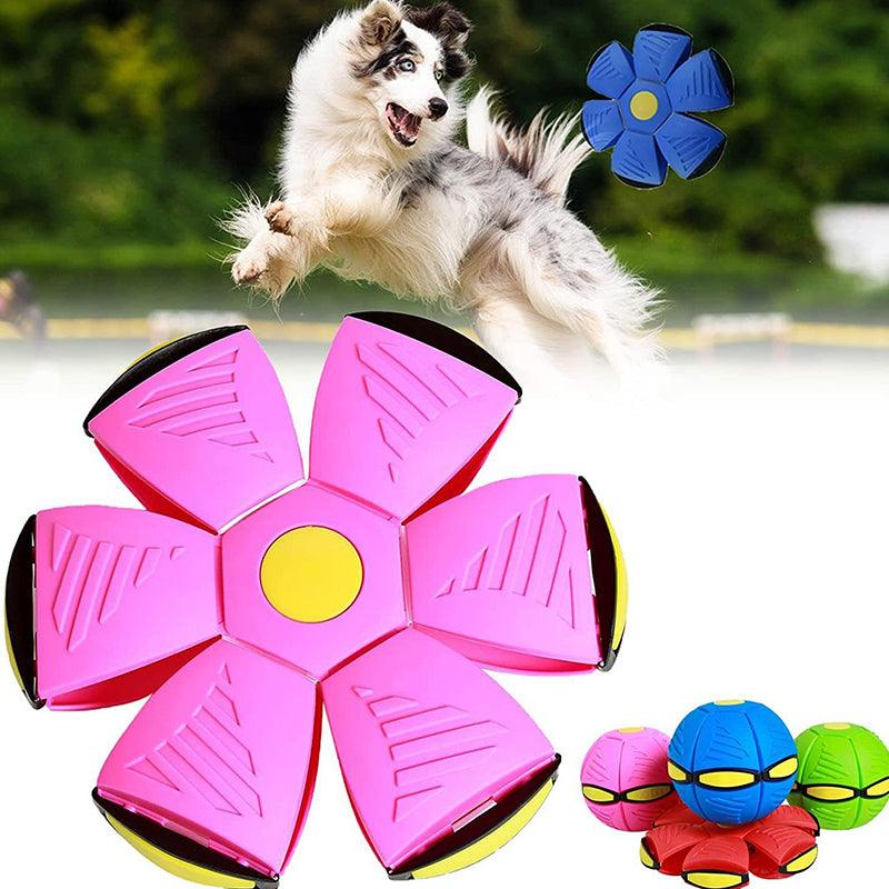 Dog Flying Disc Ball Transformable LED ABS Rechargeable Green Interactive Pet Toy Indoor Outdoor Fetch Training | Koossa