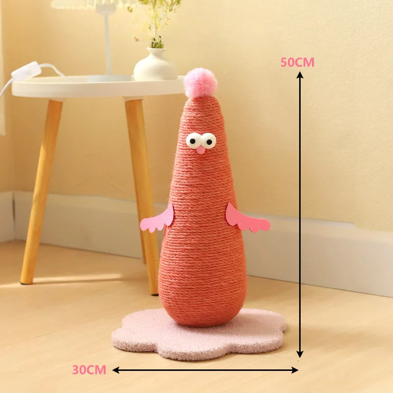 Cat Scratching Post Sisal Chicken Shape Novelty Kitten Scratcher Claw Toy Floor Standing | Koossa