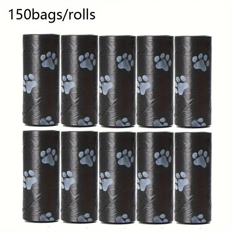 Dog Poo Bags Polyethylene Leak-Proof 150 or 300 Bags Roll Black Green Large Dog Waste Bags Dispenser Refill | Koossa