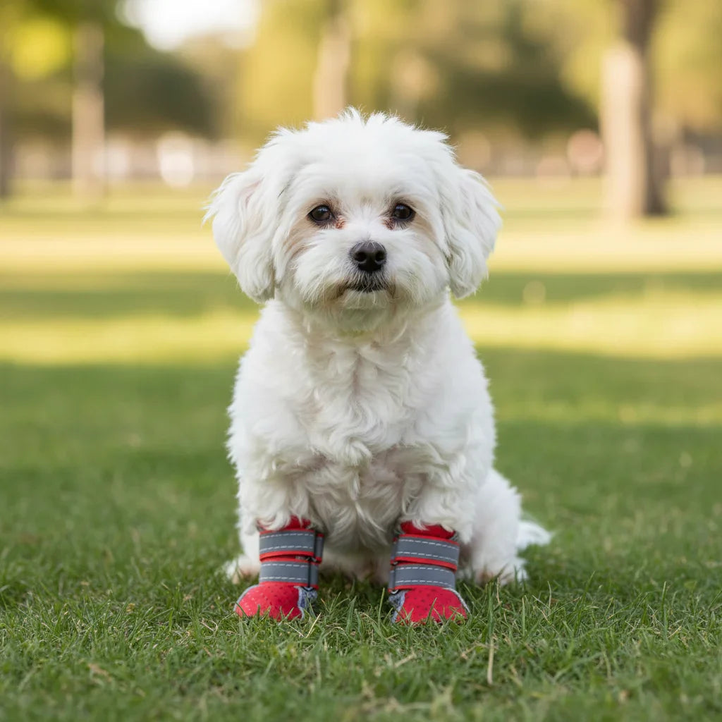 Dog Shoes Breathable Mesh Rubber Anti-Slip Sole Set of 4 S M L XL Waterproof Reflective All Season Boots | Koossa