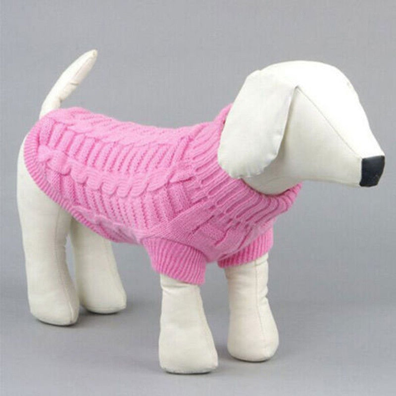 Dog Jumper Cable Knit 100% Cotton Dachshund Turtleneck Sweater Stretch Small Dog Winter Pullover Soft Warm Cold Weather Coat | Koossa