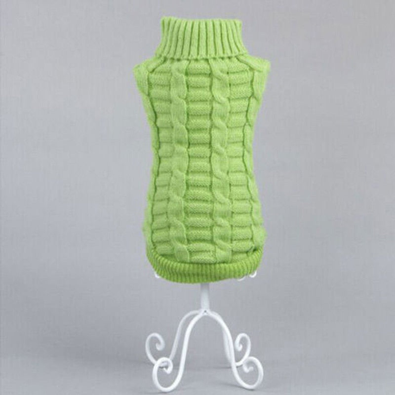 Dog Jumper Cable Knit 100% Cotton Dachshund Turtleneck Sweater Stretch Small Dog Winter Pullover Soft Warm Cold Weather Coat | Koossa