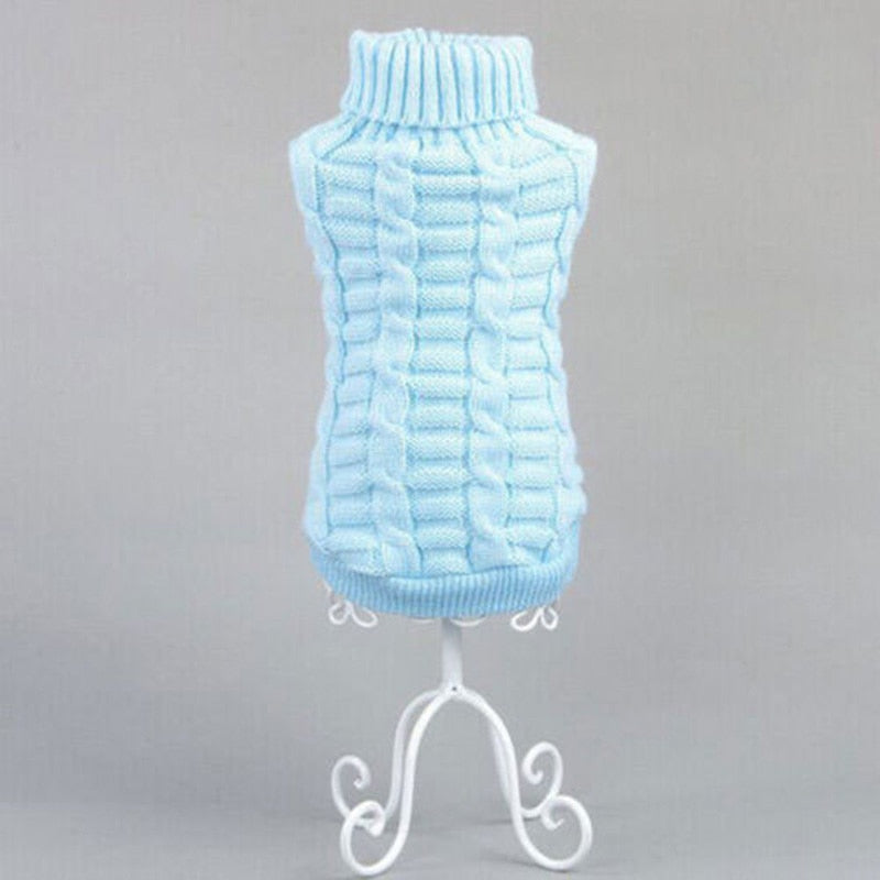 Dog Jumper Cable Knit 100% Cotton Dachshund Turtleneck Sweater Stretch Small Dog Winter Pullover Soft Warm Cold Weather Coat | Koossa