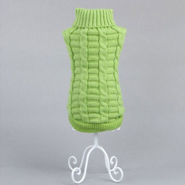 Dog Jumper Cable Knit 100% Cotton Dachshund Turtleneck Sweater Stretch Small Dog Winter Pullover Soft Warm Cold Weather Coat | Koossa