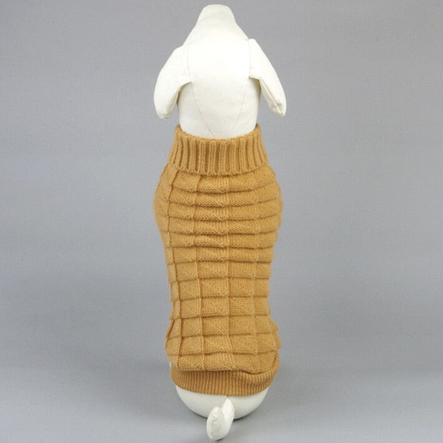 Dog Jumper Cable Knit 100% Cotton Dachshund Turtleneck Sweater Stretch Small Dog Winter Pullover Soft Warm Cold Weather Coat | Koossa