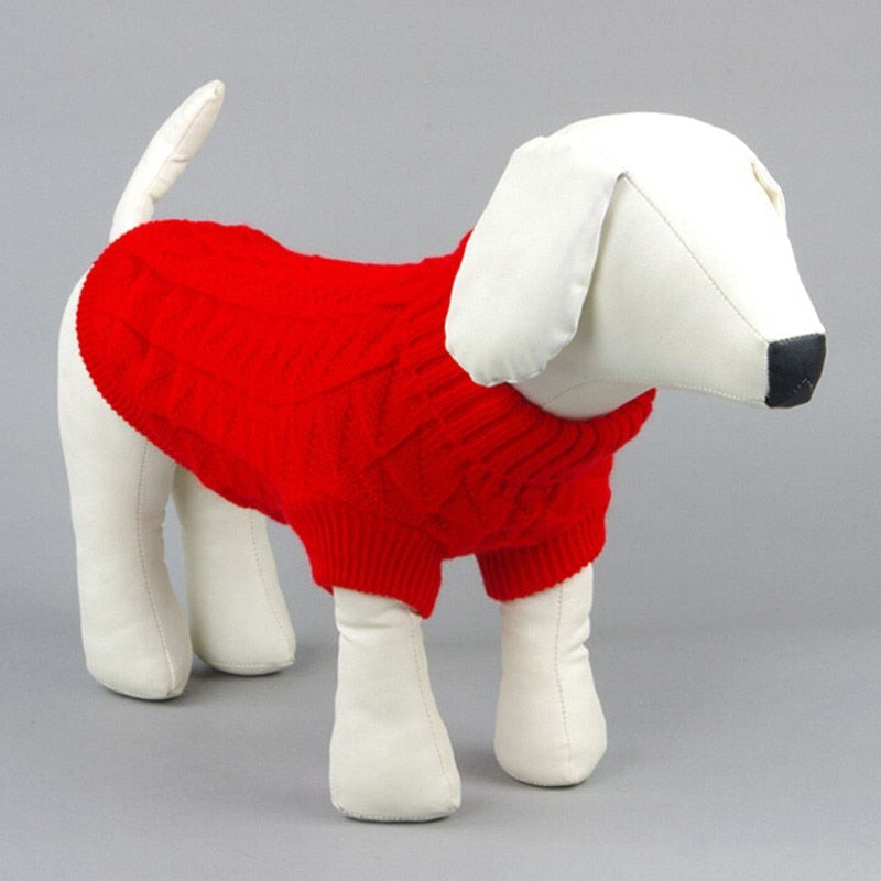 Dog Jumper Cable Knit 100% Cotton Dachshund Turtleneck Sweater Stretch Small Dog Winter Pullover Soft Warm Cold Weather Coat | Koossa