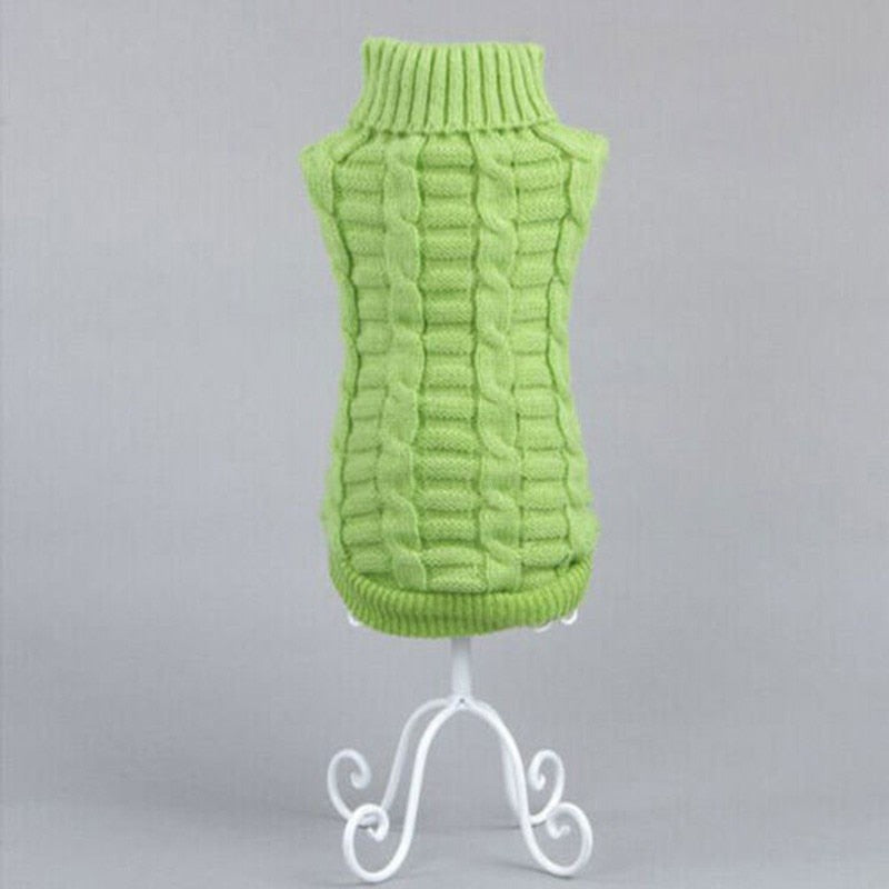 Dog Jumper Cable Knit 100% Cotton Dachshund Turtleneck Sweater Stretch Small Dog Winter Pullover Soft Warm Cold Weather Coat | Koossa