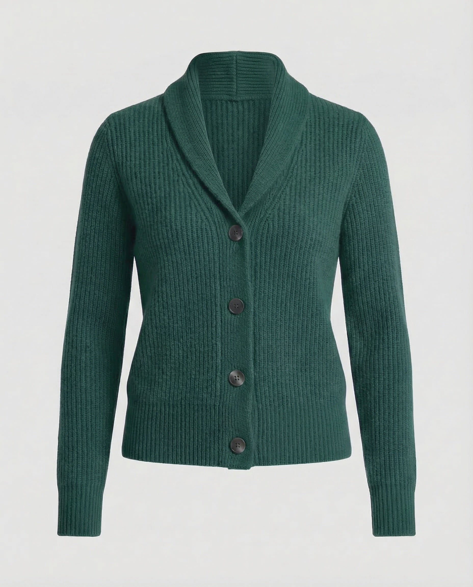 Women's Button-Front Knit Cardigan with Lapel Collar — Classic Long-Sleeve Layering Piece for Office & Everyday Wear | Koossa