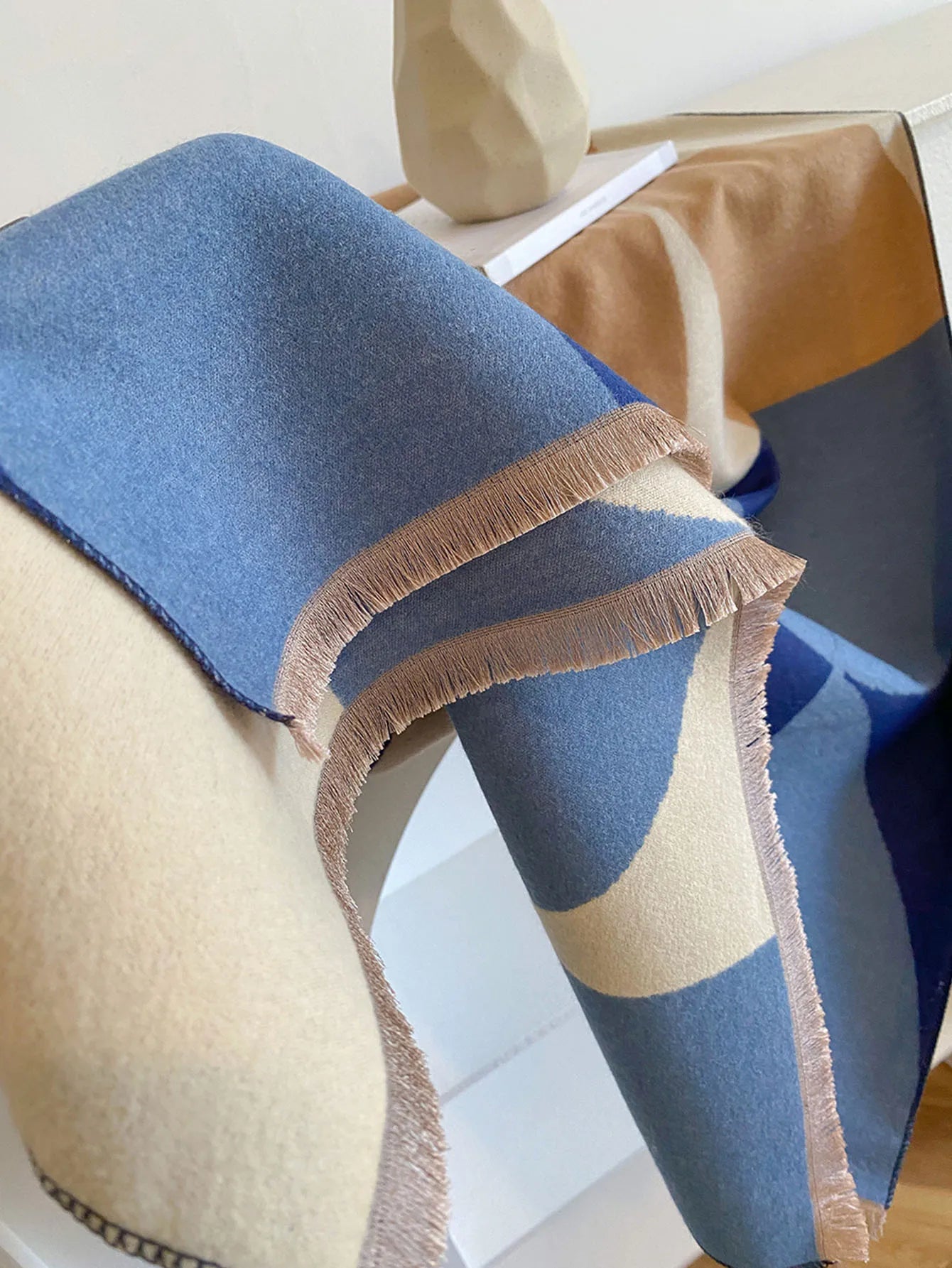 Women's Reversible Pure Wool Scarf — Elegant Winter Scarf for Cold Weather & Festive Occasions | Koossa