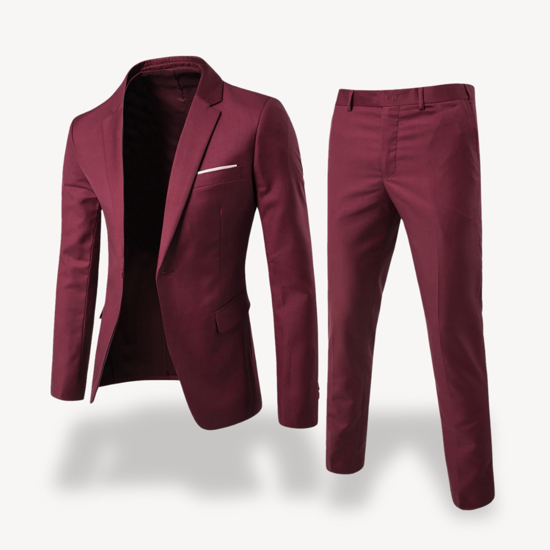 Formal Two Piece Suit – Single-Breasted Blazer and Tailored Trousers in Navy, Grey, Black and More – Wedding and Business Occasions | Koossa