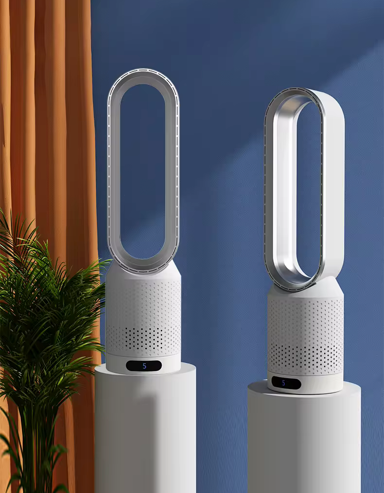 Rafraîchisseur évaporatif avec ioniseur et triple filtration HEPA UV pour air purifié intérieur blanc | Koossa