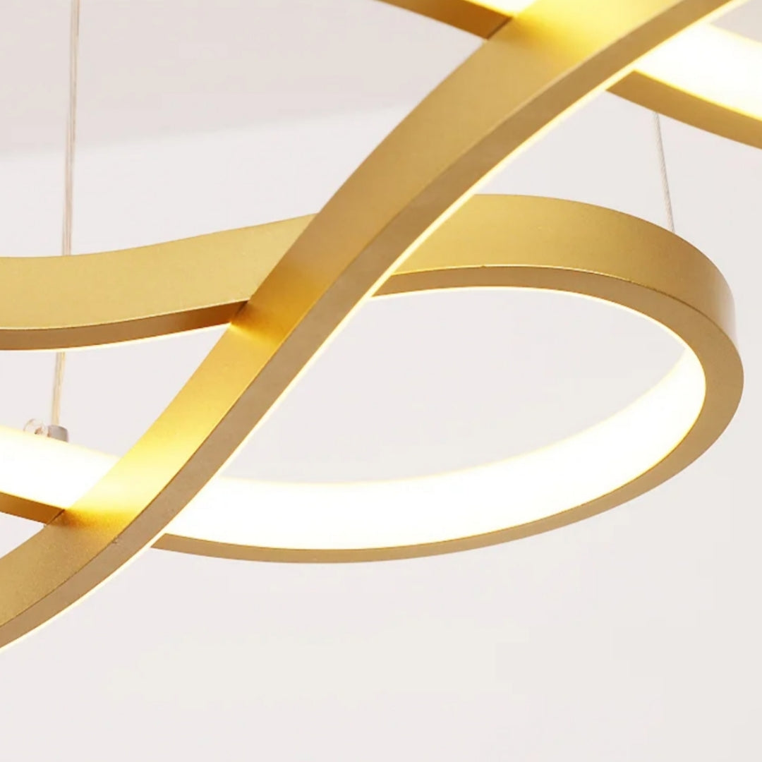 Suspension LED à Anneaux Réglable en Hauteur Trois Températures de Couleur Aluminium Acrylique Design Moderne | Koossa