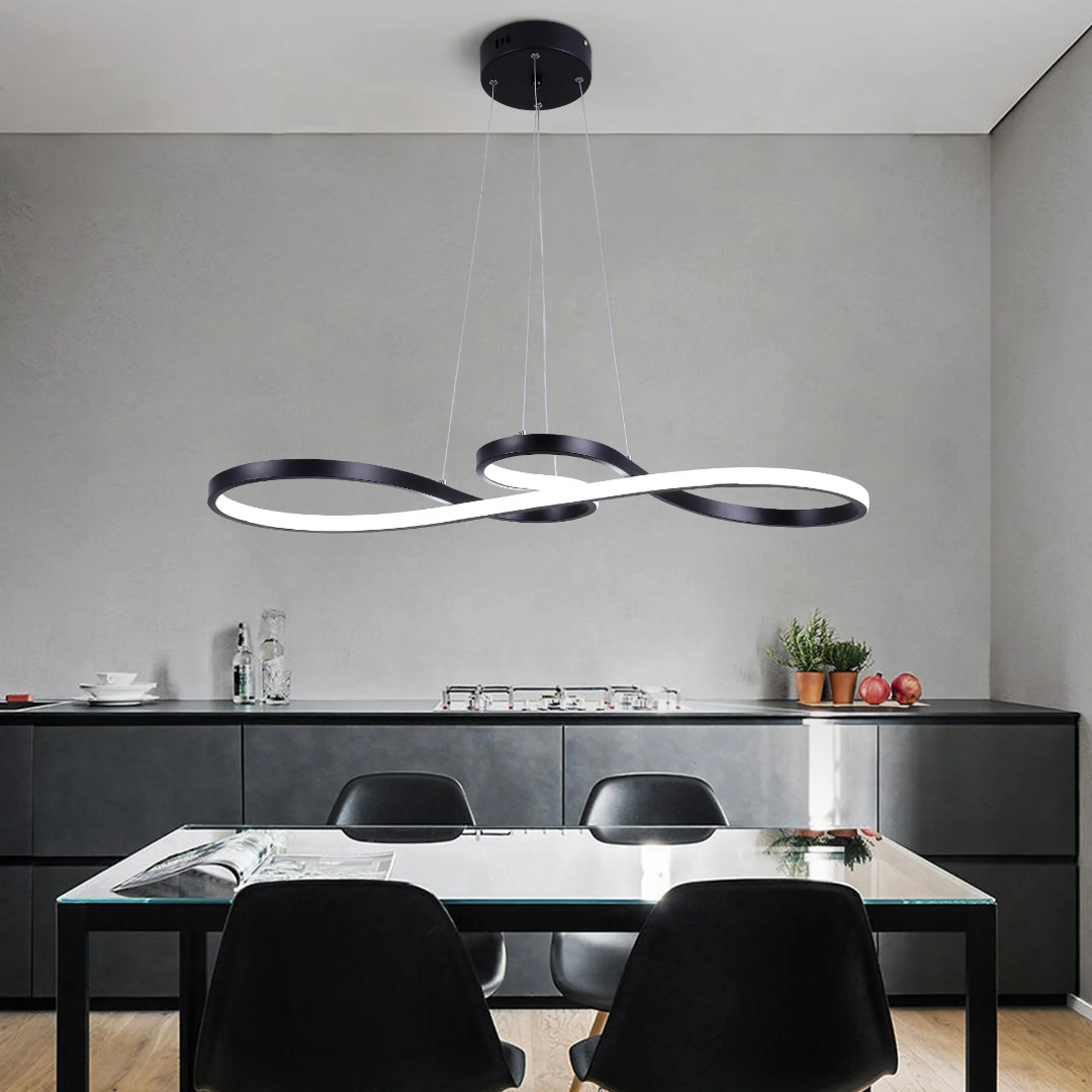 Suspension LED à Anneaux Réglable en Hauteur Trois Températures de Couleur Aluminium Acrylique Design Moderne | Koossa