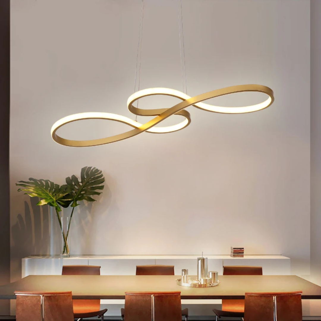 Suspension LED à Anneaux Réglable en Hauteur Trois Températures de Couleur Aluminium Acrylique Design Moderne | Koossa