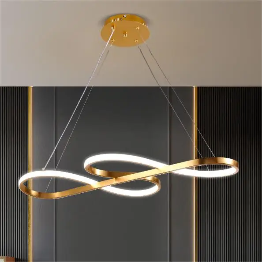 Suspension LED à Anneaux Réglable en Hauteur Trois Températures de Couleur Aluminium Acrylique Design Moderne | Koossa