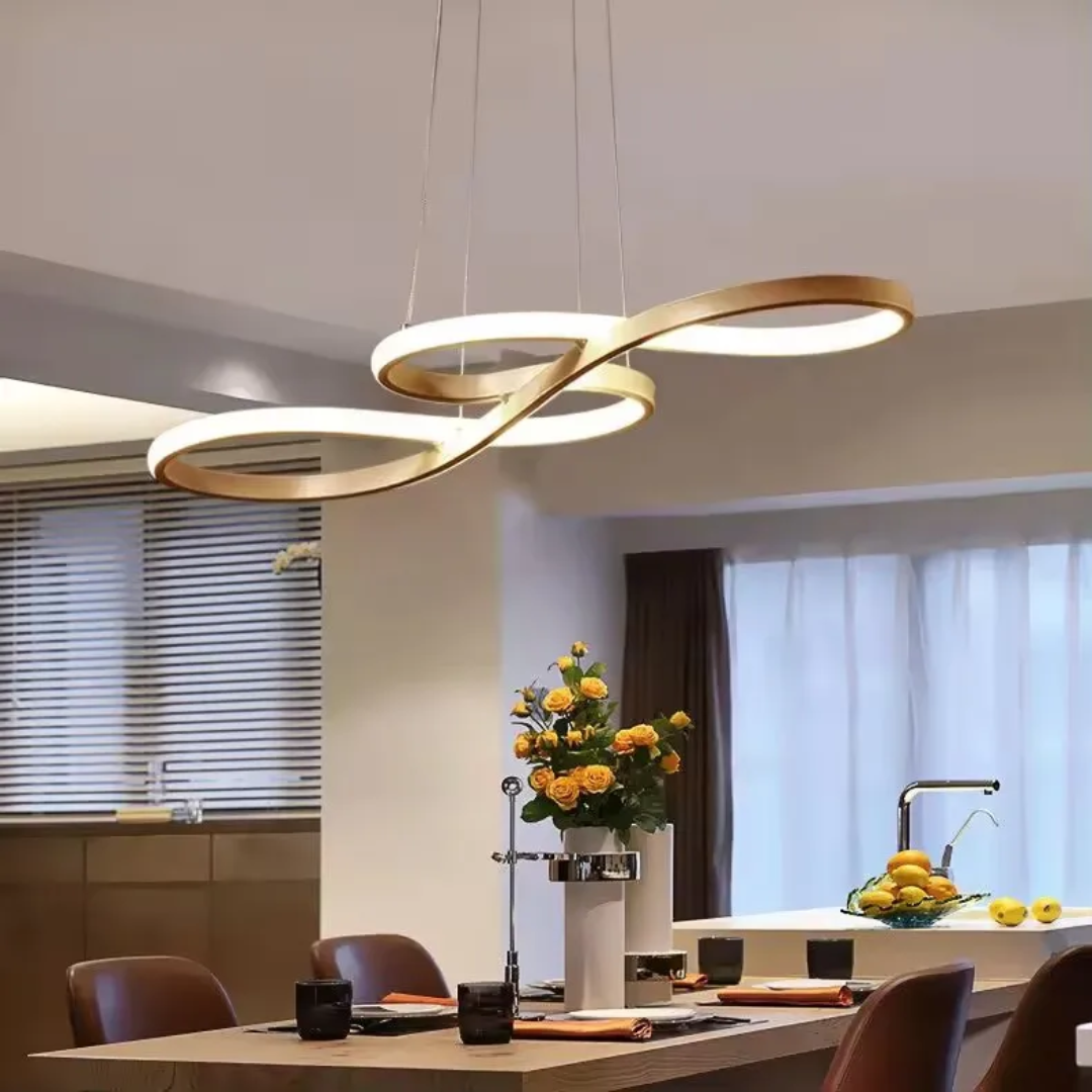 Suspension LED à Anneaux Réglable en Hauteur Trois Températures de Couleur Aluminium Acrylique Design Moderne | Koossa