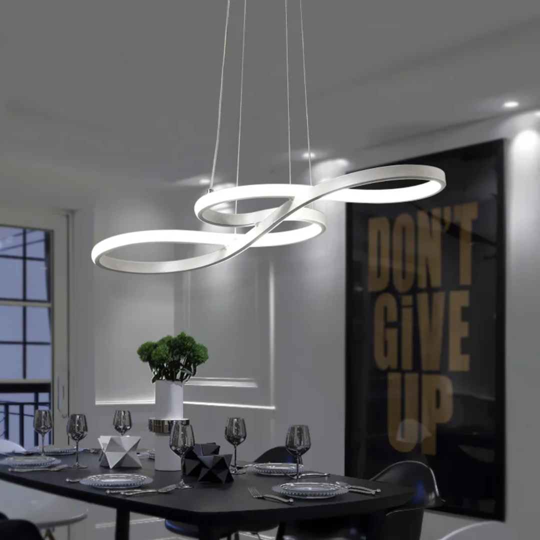 Suspension LED à Anneaux Réglable en Hauteur Trois Températures de Couleur Aluminium Acrylique Design Moderne | Koossa