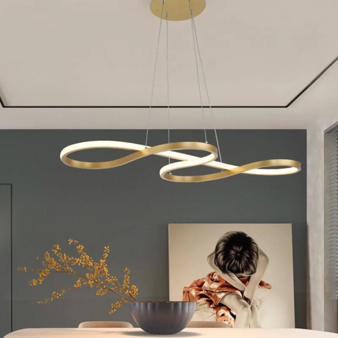 Suspension LED à Anneaux Réglable en Hauteur Trois Températures de Couleur Aluminium Acrylique Design Moderne | Koossa