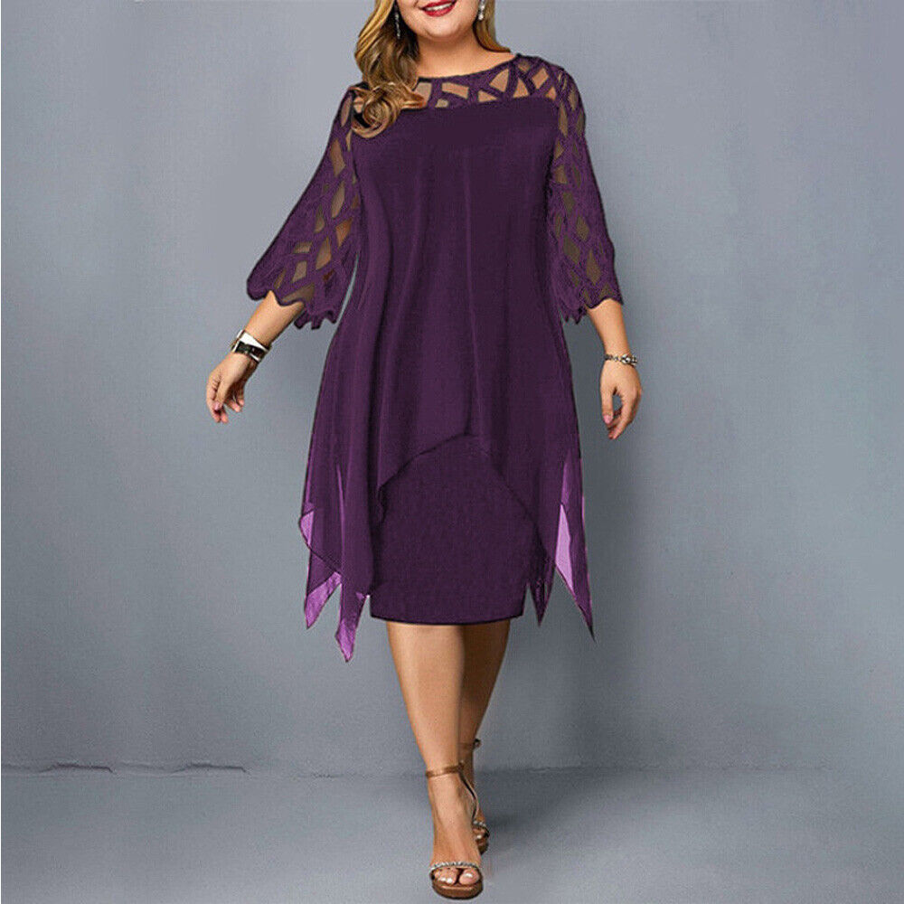 Women's Elegant Midi Dress with Lace Sleeves — Timeless Autumn Dress for Cocktail Parties & Special Occasions | Koossa