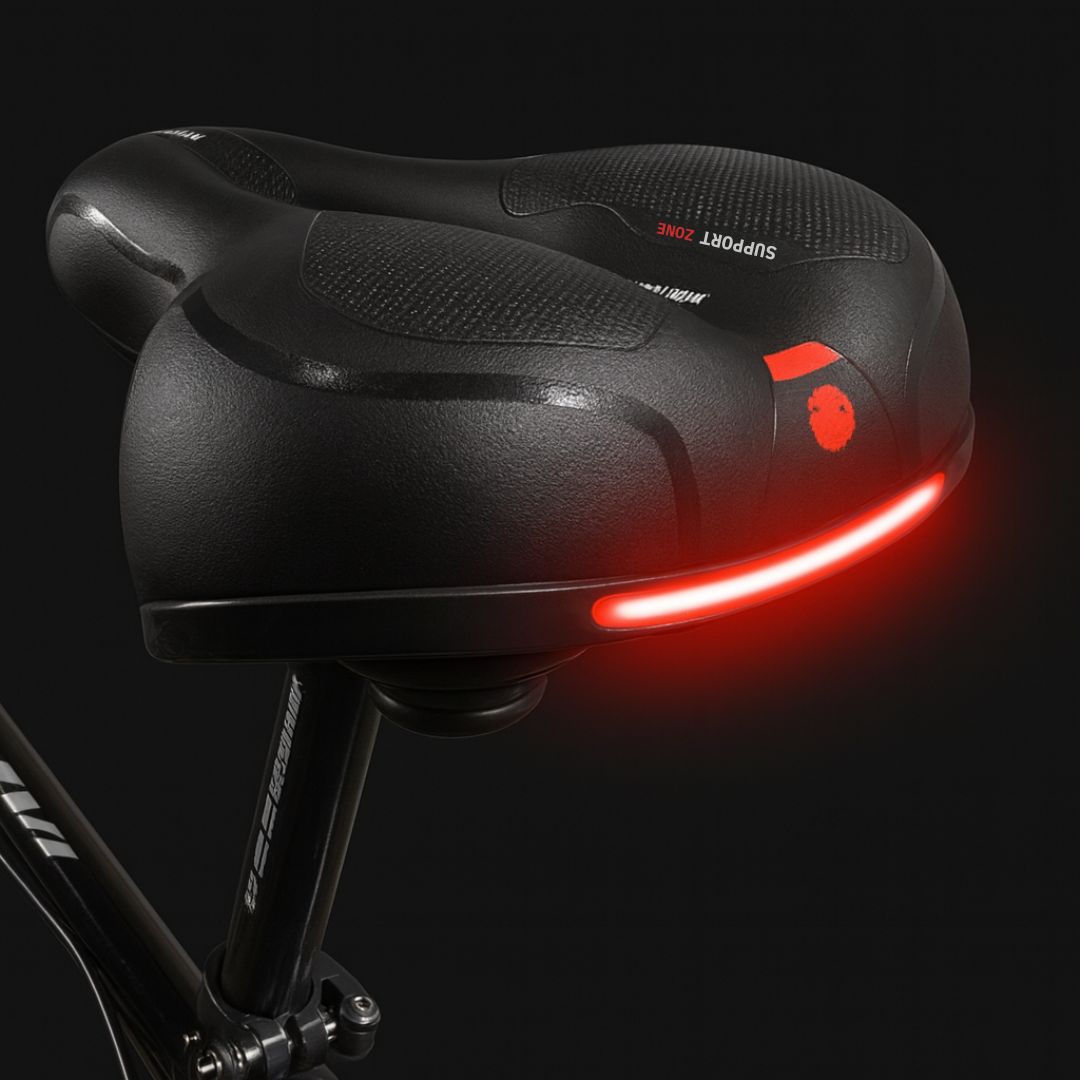 Bike Seat with Gel Foam Padding, Spring Suspension & Rear Reflector, Comfortable Bicycle Saddle for Road, Mountain & Cruiser Bikes | Lonoma