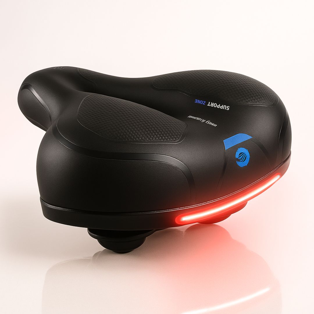 Bike Seat with Gel Foam Padding, Spring Suspension & Rear Reflector, Comfortable Bicycle Saddle for Road, Mountain & Cruiser Bikes | Lonoma
