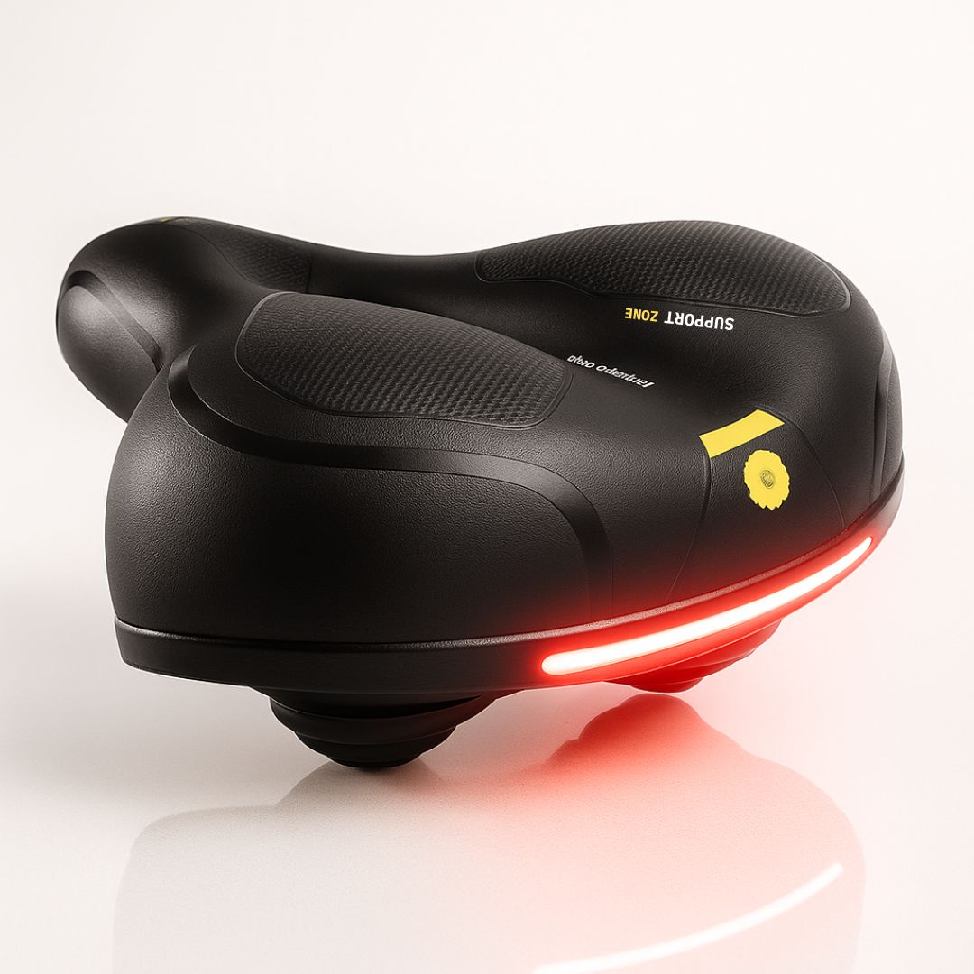 Bike Seat with Gel Foam Padding, Spring Suspension & Rear Reflector, Comfortable Bicycle Saddle for Road, Mountain & Cruiser Bikes | Lonoma
