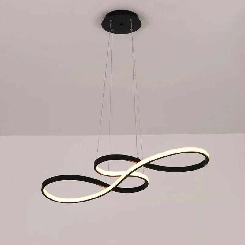 Suspension LED à Anneaux Réglable en Hauteur Trois Températures de Couleur Aluminium Acrylique Design Moderne | Koossa