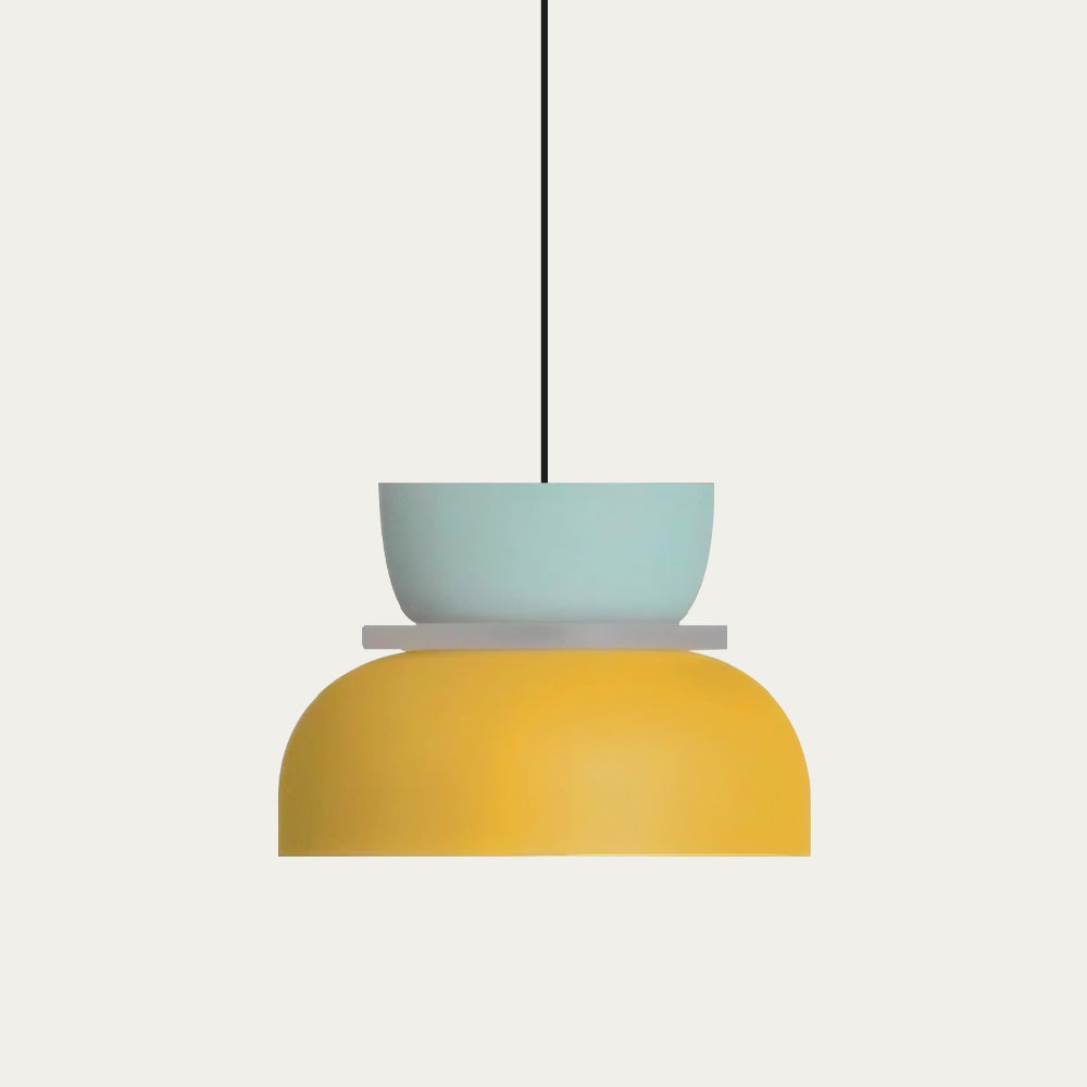 Suspension Scandinave Bicolore à Deux Abat-Jours Superposés pour Salle à Manger et Séjour Contemporain | Koossa
