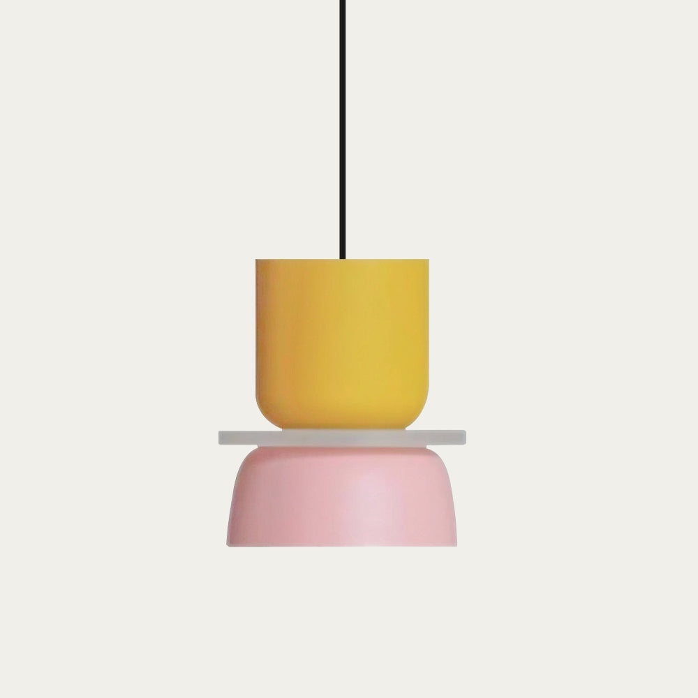 Suspension Scandinave Bicolore à Deux Abat-Jours Superposés pour Salle à Manger et Séjour Contemporain | Koossa