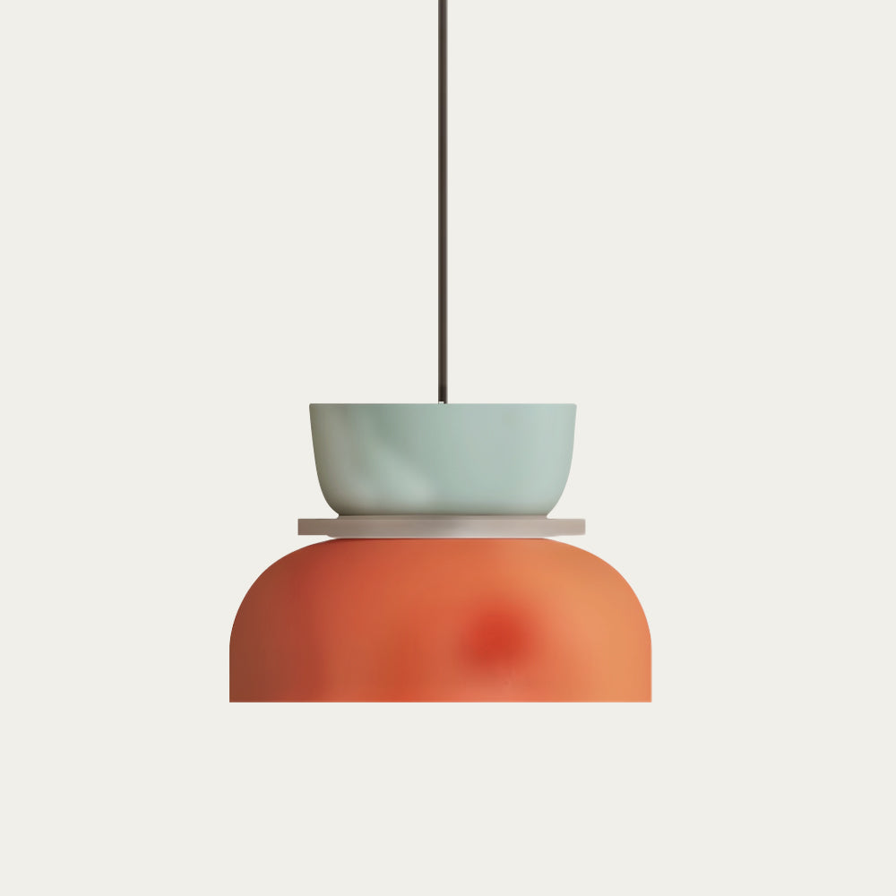 Suspension Scandinave Bicolore à Deux Abat-Jours Superposés pour Salle à Manger et Séjour Contemporain | Koossa